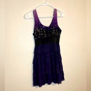 Sparkly shades of purple cocktail dress in small